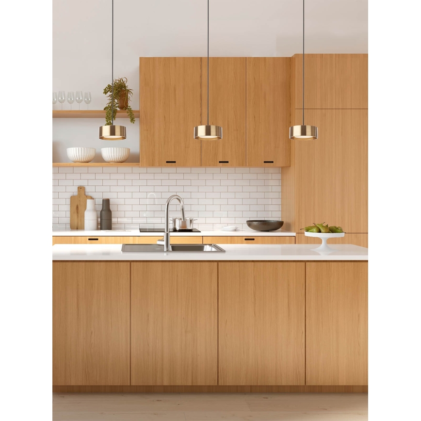 Redo 01-3100 - Candeeiro suspenso LED PUNKT LED/6W/230V diâmetro 15 cm latão