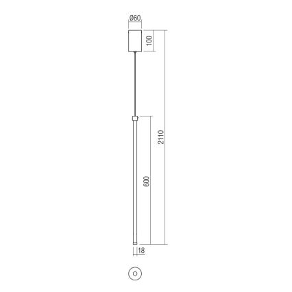 Redo 01-3115 - Candelabro suspenso LED TABOO LED/9W/230V latão