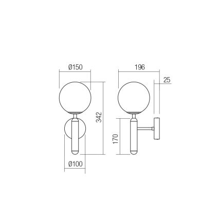 Redo 01-3127 - Candeeiro de parede HAIKU 1xE14/28W/230V preto