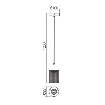 Redo 01-3141 - Candelabro suspenso STEM 1xE27/42W/230V