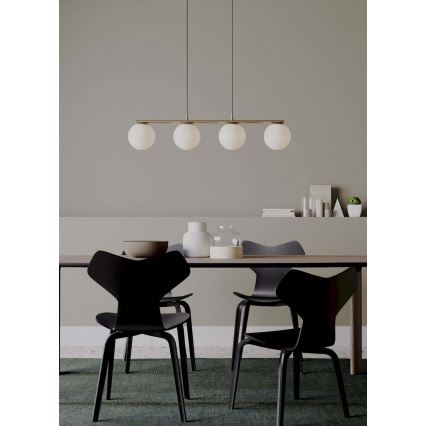 Redo 01-3155 - Candelabro suspenso BOWLING 4xE27/42W/230V dourada