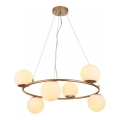 Redo 01-3157 - Candelabro suspenso BOWLING 6xE14/28W/230V dourada