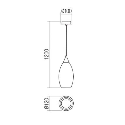 Redo 01-3189 - Candelabro suspenso TANNER 1xE14/28W/230V diâmetro 12 cm