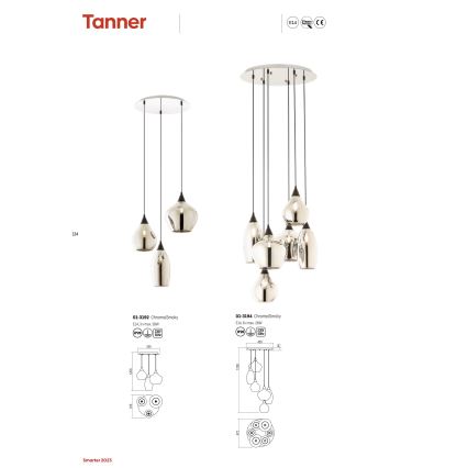 Redo 01-3194 - Candeeiro suspenso TANNER 6xE14/28W/230V diâmetro 47,2 cm