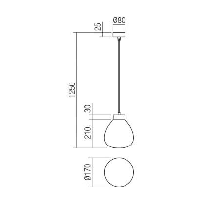 Redo 01-3196 - Candeeiro suspenso LUKE 1xE27/42W/230V diâmetro 17 cm preto
