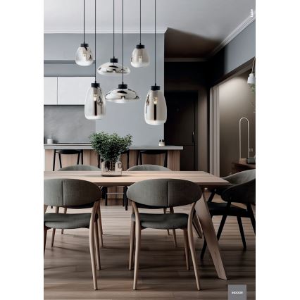 Redo 01-3212 - Candeeiro suspenso LUKE 6xE27/42W/230V preto