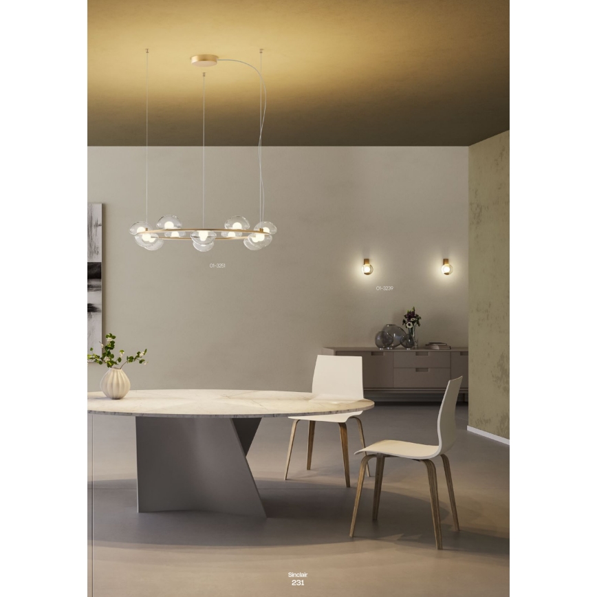 Redo 01-3241 - Luminária de parede LED SINCLAIR LED/6,5W/230V CRI 93 IP21 dourada