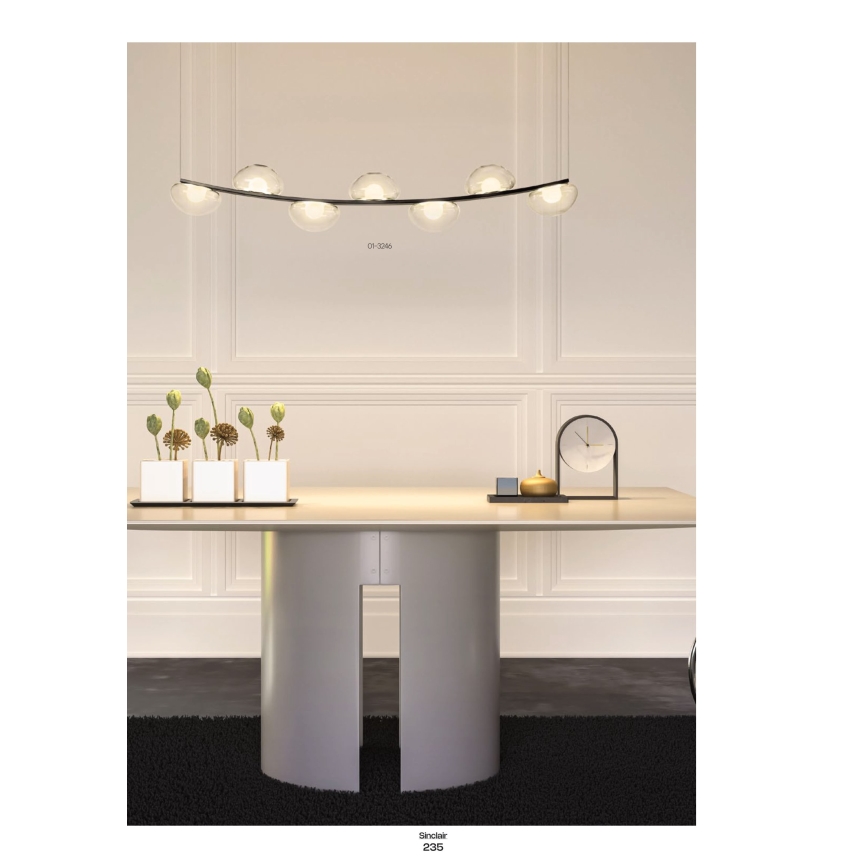 Redo 01-3243 - Candelabro suspenso LED com regulação SINCLAIR LED/35W/230V CRI 93 IP21 dourada