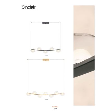 Redo 01-3244 - Candelabro suspenso LED com regulação SINCLAIR LED/35W/230V CRI 93 IP21 preto