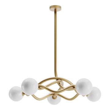 Redo 01-3258 - Lustre com haste CONFUSIO 5xE14/28W/230V Ø 96 cm dourado