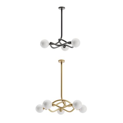Redo 01-3258 - Lustre com haste CONFUSIO 5xE14/28W/230V Ø 96 cm dourado