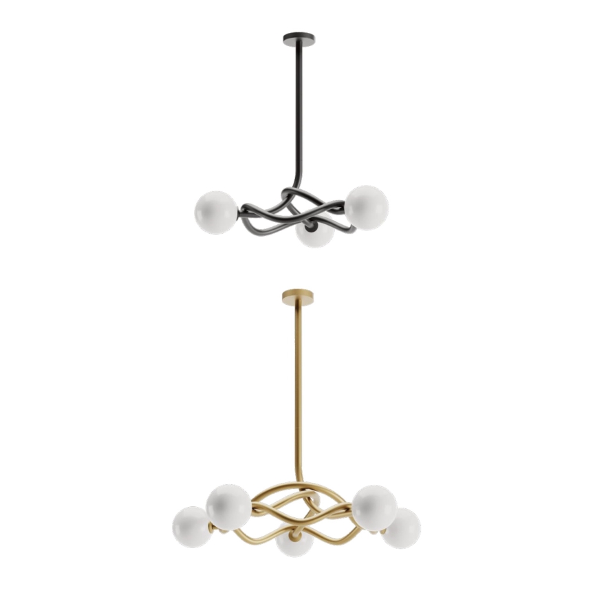 Redo 01-3258 - Lustre com haste CONFUSIO 5xE14/28W/230V Ø 96 cm dourado