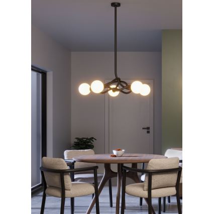 Redo 01-3259 - Lustre em haste CONFUSIO 5xE14/28W/230V Ø 96 cm preto
