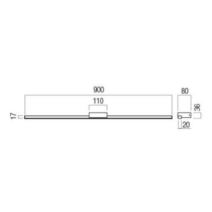 Redo 01-3271 - Iluminação LED para espelho de casa de banho ASTON LED/18W/230V 3000/4000K 90 cm CRI 90 IP44 branca