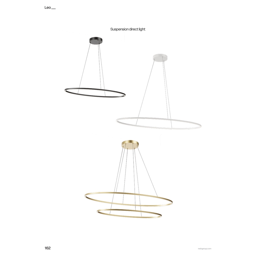 Redo 01-3300 - Lustre pendente dimerizável em cabo LEO LED/115W/230V 3000/4000K CRI 90 acabamento bronze