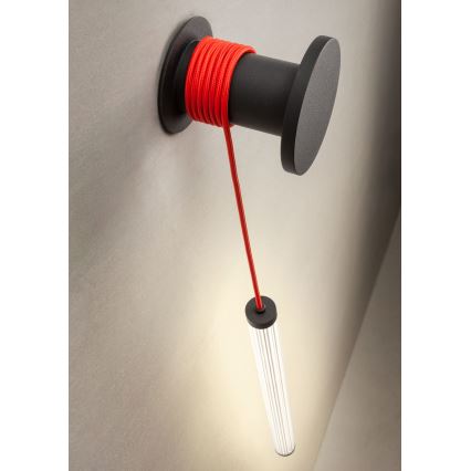 Redo 01-3302 - Aplique de parede LED dimerizável SWING LED/9W/230V 3000/4000K IRC 90 preto