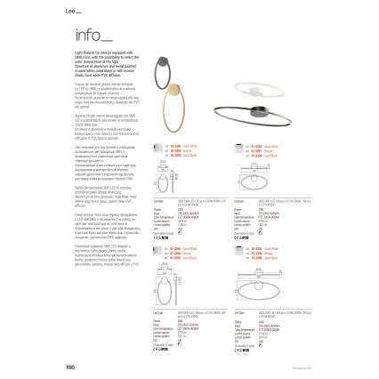 Redo 01-3339 - Lustre pendente LED dimerizável LEO LED/48W/230V 3000/4000K IRC 90 40x95 cm preto