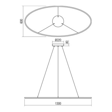 Redo 01-3341 - Lustre LED regulável suspenso por cabo LEO LED/67W/230V 3000/4000K IRC 90 60x130 cm bronze