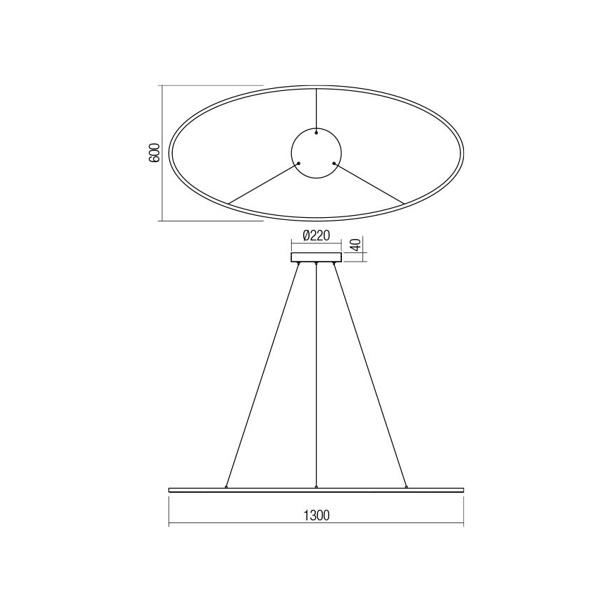 Redo 01-3341 - Lustre LED regulável suspenso por cabo LEO LED/67W/230V 3000/4000K IRC 90 60x130 cm bronze