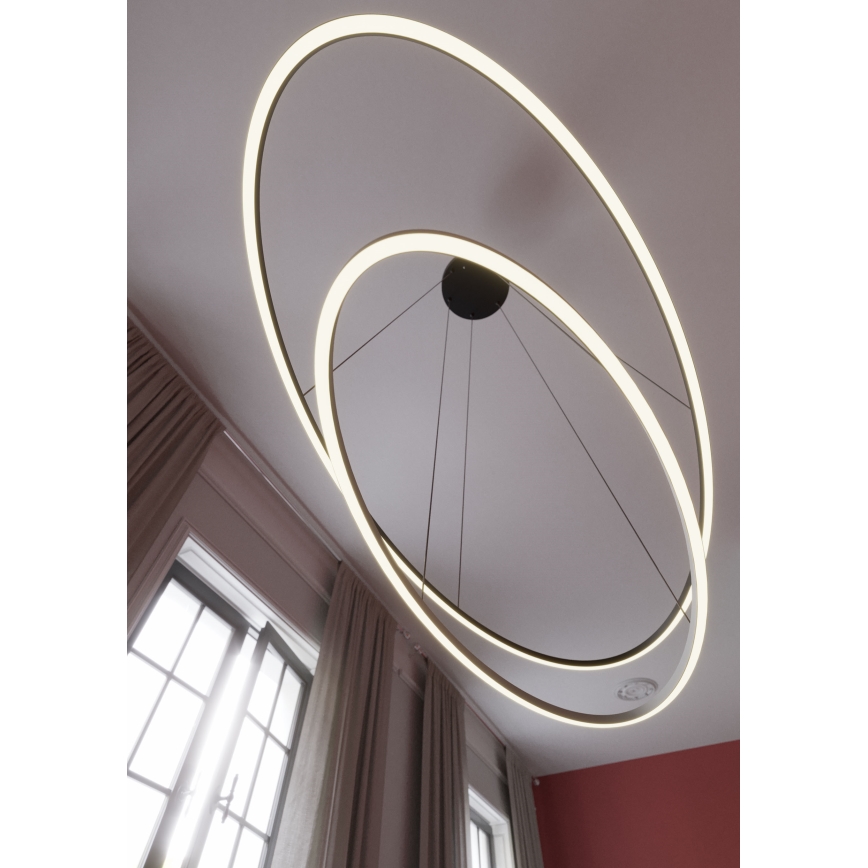 Redo 01-3343 - Lustre suspenso dimerizável em cabo LEO LED/115W/230V 3000/4000K CRI 90 60x130 cm preto