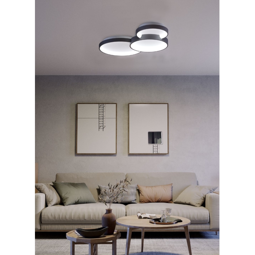 Redo 01-3375 - Luminária de teto LED dimmerizável COMBI LED/72W/230V 3000/4000/6000K CRI98 preta