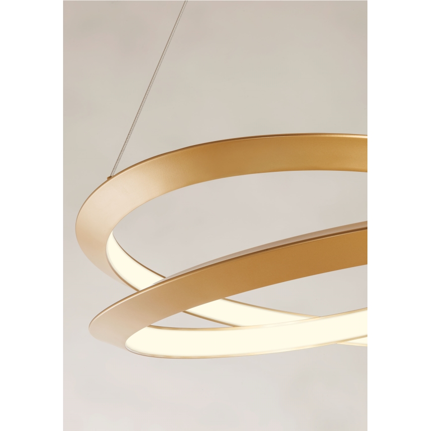 Redo 01-3377 - Lustre LED regulável suspenso por cabo STORM LED/60W/230V 3000/4000/6000K CRI 90 Ø 80 cm dourado