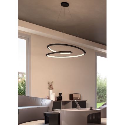 Redo 01-3378 - Lustre suspenso dimerizável em cabo STORM LED/60W/230V 3000/4000/6000K CRI 90 diâmetro 80 cm preto