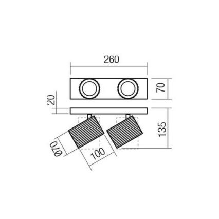 Redo 01-3403 - Spot DELPHI 2xGU10/7W/230V preto