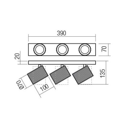 Redo 01-3405 - Luminária spot DELPHI 3xGU10/7W/230V dourada