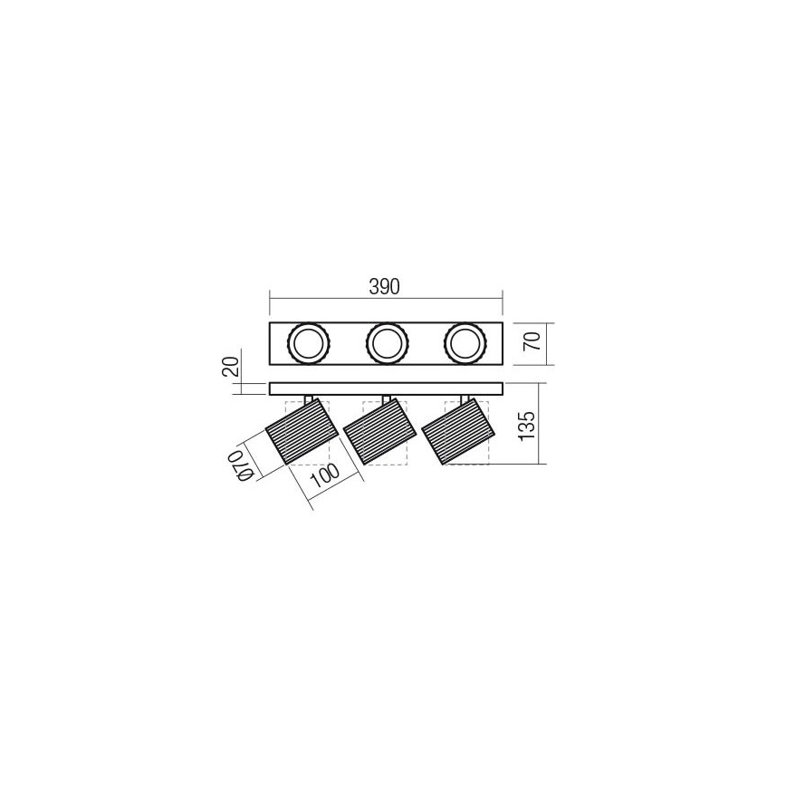 Redo 01-3405 - Luminária spot DELPHI 3xGU10/7W/230V dourada