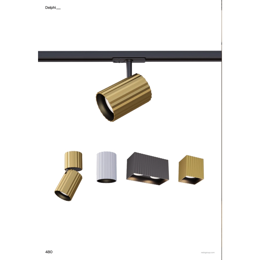 Redo 01-3408 - Spot orientável DELPHI 1xGU10/7W/230V 8,1x8,1 cm dourado