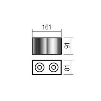 Redo 01-3412 - Spot DELPHI 2xGU10/7W/230V 16,1x8,1 cm preto