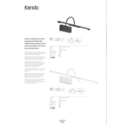Redo 01-3465 - Iluminação de ilustração LED KENDO LED/6W/230V 34,4 cm CRI 92 preto