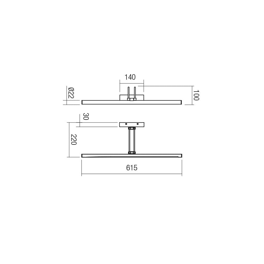 Redo 01-3473 - Iluminação de ilustração LED IKON LED/16,4W/230V 61,5 cm CRI 92 latão