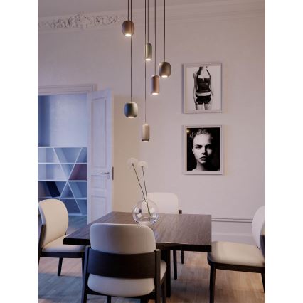 Redo 01-3476 - Candeeiro suspenso BOOM 1xGU10/10W/230V diâmetro 7,6 cm castanho