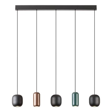 Redo 01-3481 - Candeeiro suspenso BOOM 5xGU10/10W/230V preto/verde/castanho