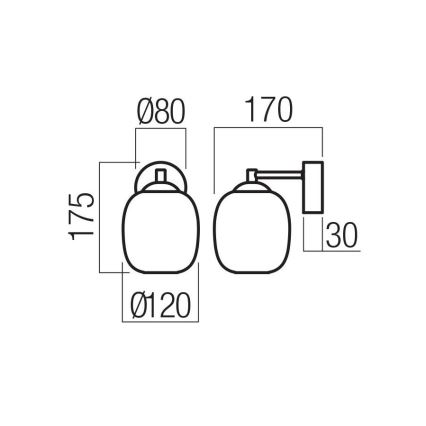 Redo 01-3483 - Arandela LED KHADI LED/6W/230V CRI 90 preta/fumê