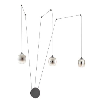 Redo 01-3485 - Candeeiro de parede LED dimerizável KHADI 3xLED/5,5W/230V CRI 90 Ø 12 cm preto/fumado