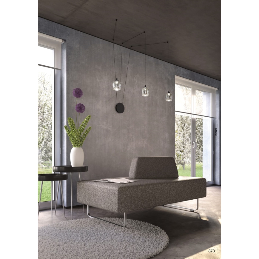 Redo 01-3485 - Candeeiro de parede LED dimerizável KHADI 3xLED/5,5W/230V CRI 90 Ø 12 cm preto/fumado