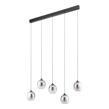 Redo 01-3490 - Lustre LED dimerizável suspenso por cabo KHADI 5xLED/5,2W/230V CRI 90 preto/fumê
