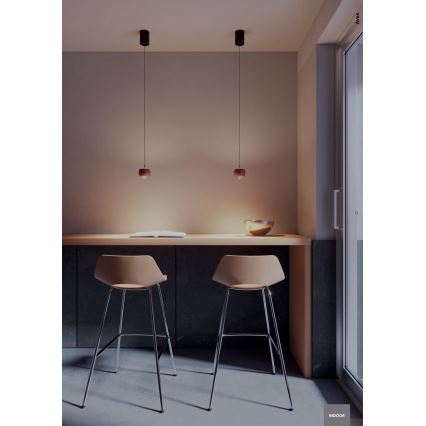 Redo 01-3547 - Candeeiro suspenso LED AVES LED/12W/230V diâmetro 9,6 cm CRI 90 dourado