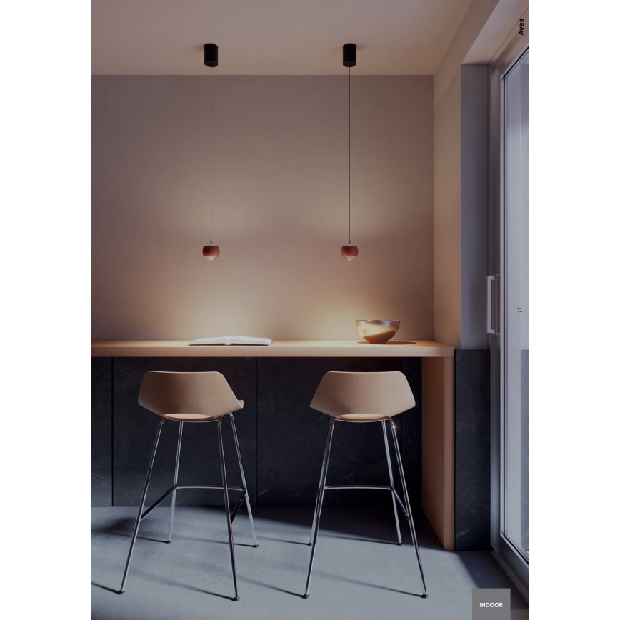 Redo 01-3547 - Candeeiro suspenso LED AVES LED/12W/230V diâmetro 9,6 cm CRI 90 dourado