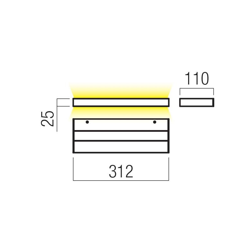 Redo 01-3552 - Iluminação de parede LED SEED LED/15W/230V branco