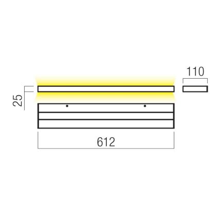 Redo 01-3555 - Iluminação de parede LED SEED LED/30W/230V preto