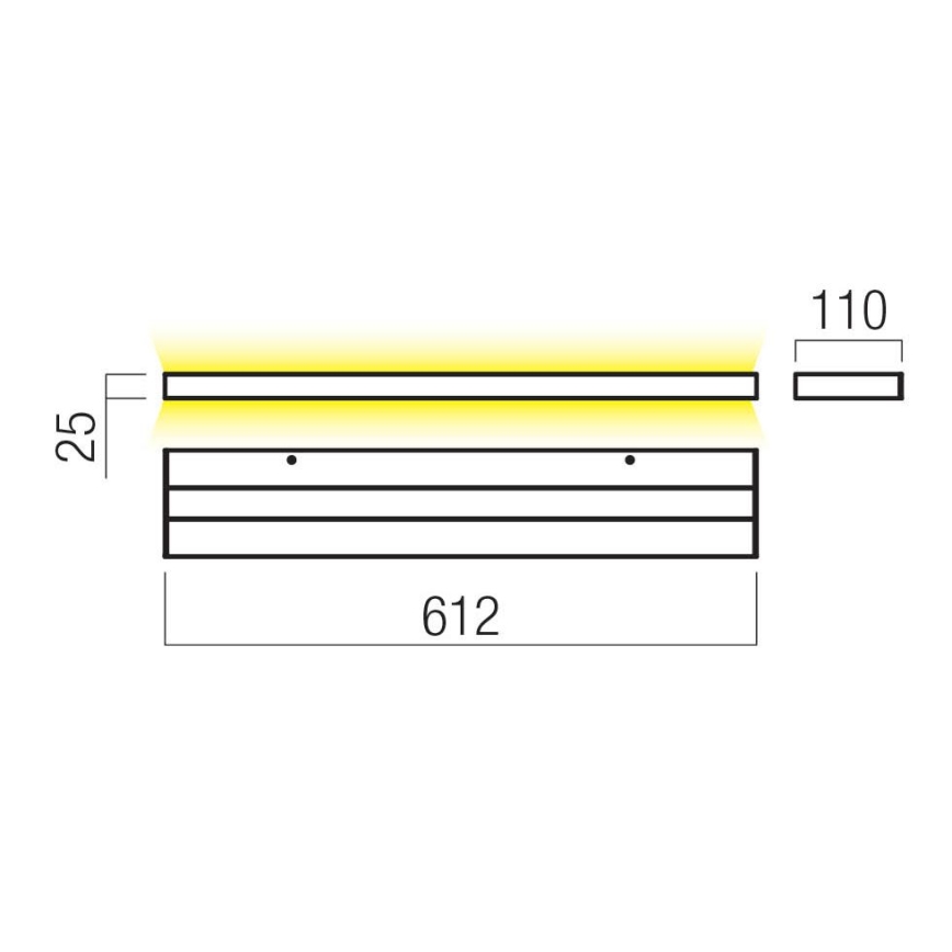 Redo 01-3555 - Iluminação de parede LED SEED LED/30W/230V preto
