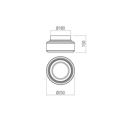 Redo 01-3588 - Iluminação de teto LED SOLERA LED/18W/230V diâmetro 25 cm CRI 93 3000/4000K cinzento