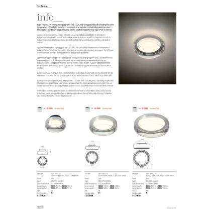 Redo 01-3589 - Iluminação de teto LED SOLERA LED/24W/230V diâmetro 35 cm CRI 93 3000/4000K cinzento