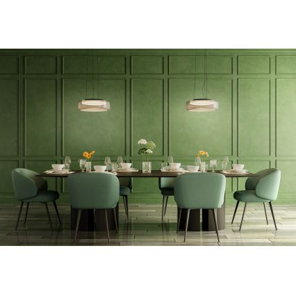 Redo 01-3591 - Candeeiro suspenso LED SOLERA LED/24W/230V diâmetro 35 cm CRI 93 3000/4000K cinzento