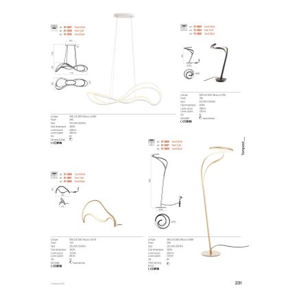 Redo 01-3599 - Lustre LED dimerizável suspenso por cabo TEMPEST LED/58W/230V preto