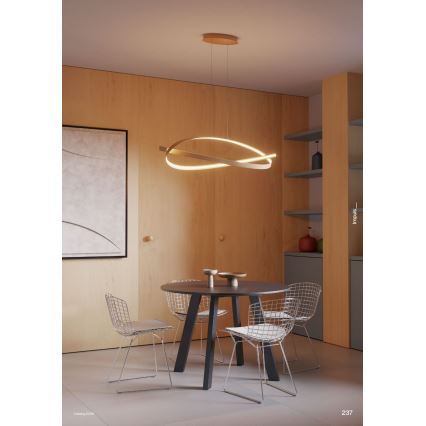 Redo 01-3616 - Lustre LED regulável suspenso por cabo IMPULS LED/38W/230V dourado